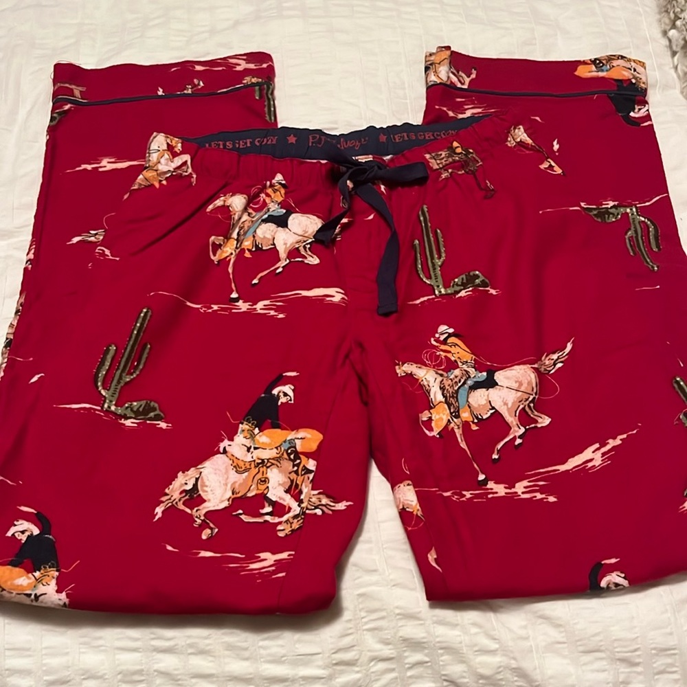 NWOT - washed PJ salvage flannel vintage western print pajama pants size XS